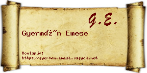 Gyermán Emese névjegykártya